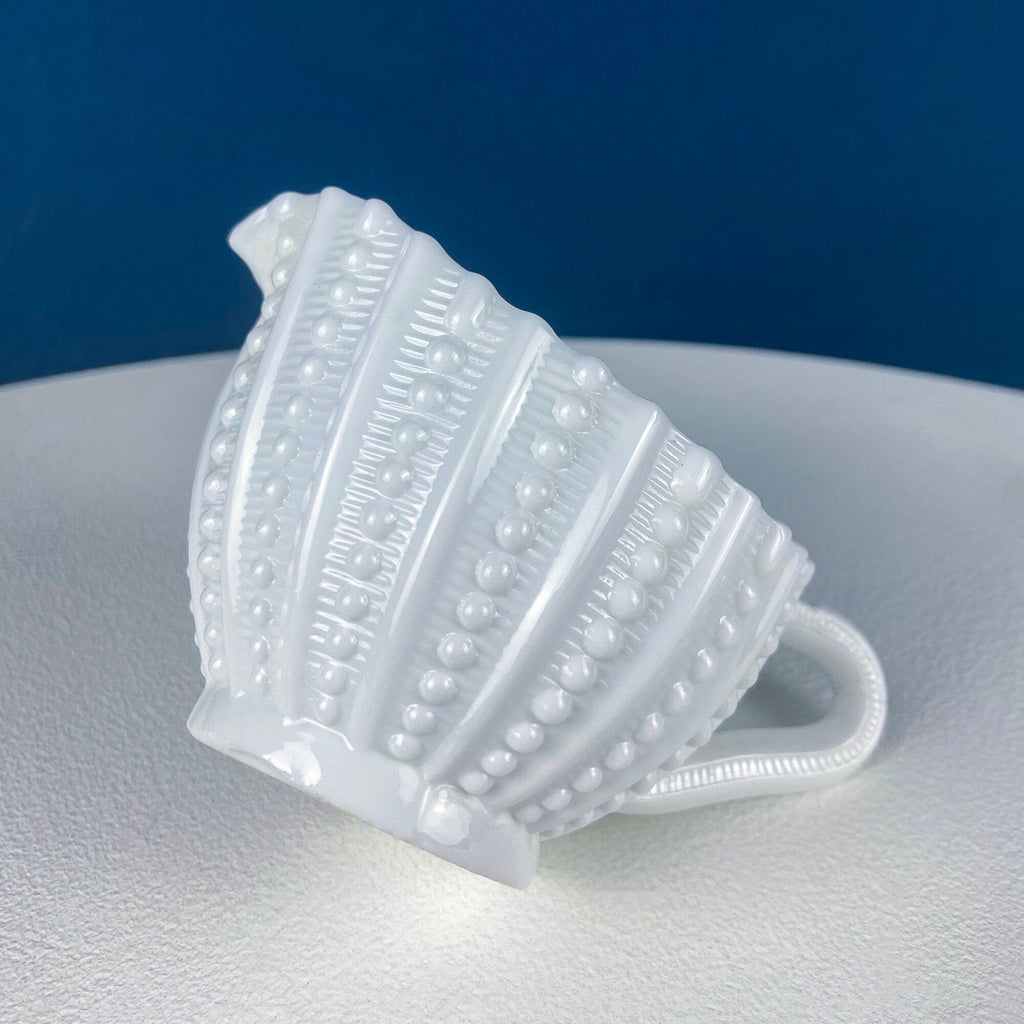 Milk Glass Sea Urchin Creamer & Sugar