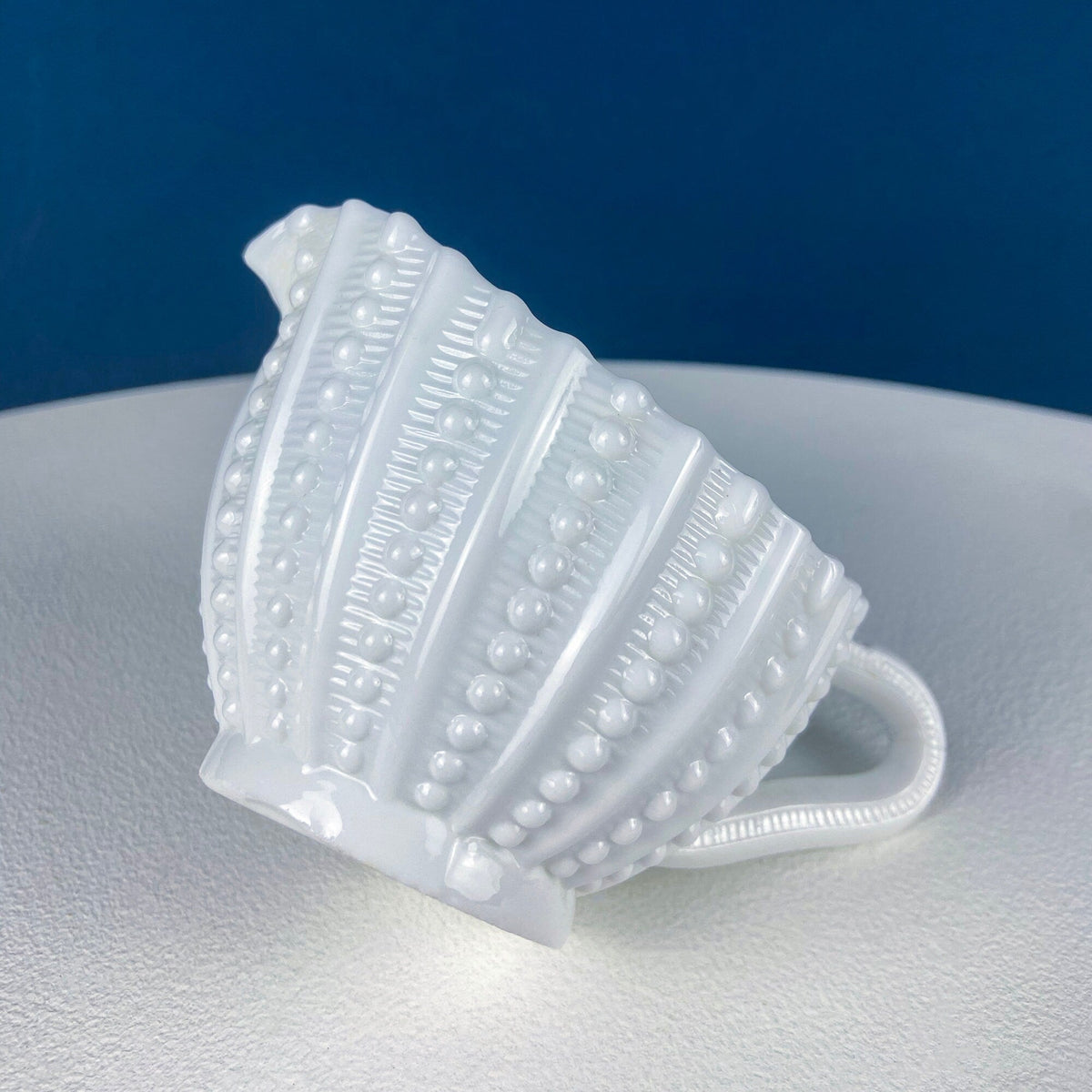 Milk Glass Sea Urchin Creamer & Sugar