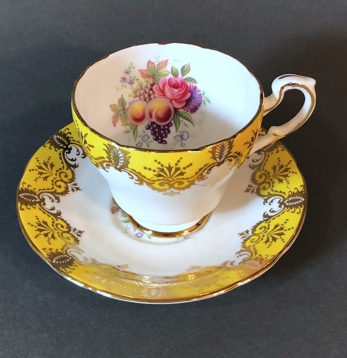 Paragon Yellow, Gold & Pink Cup & Saucer