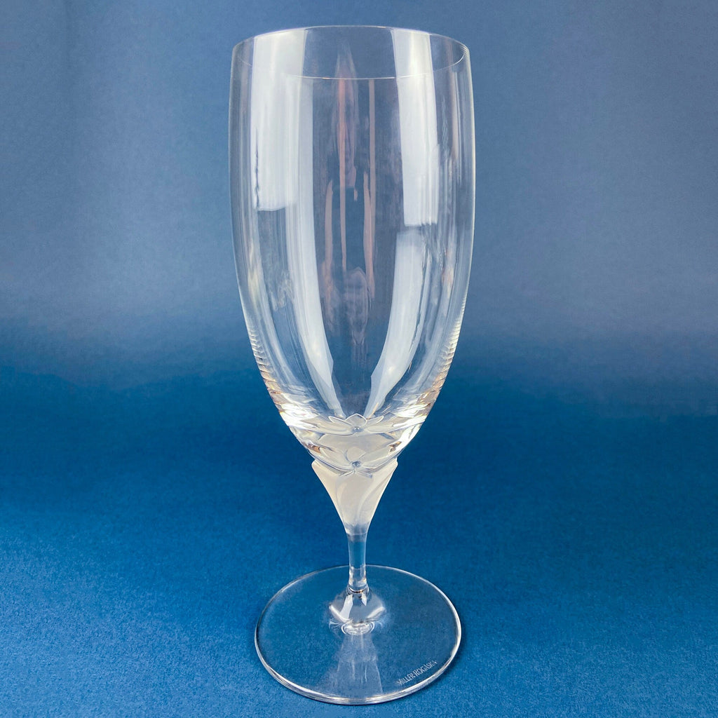 Rogaska Laura Crystal Goblets with Frosted Flower Stems, Set of 6
