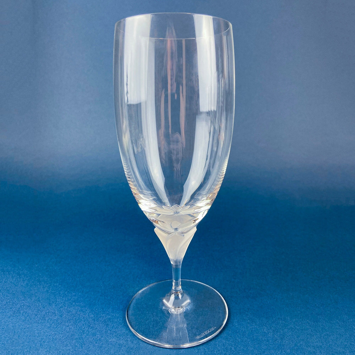 Rogaska Laura Crystal Goblets with Frosted Flower Stems, Set of 6