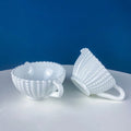 Milk Glass Sea Urchin Creamer & Sugar