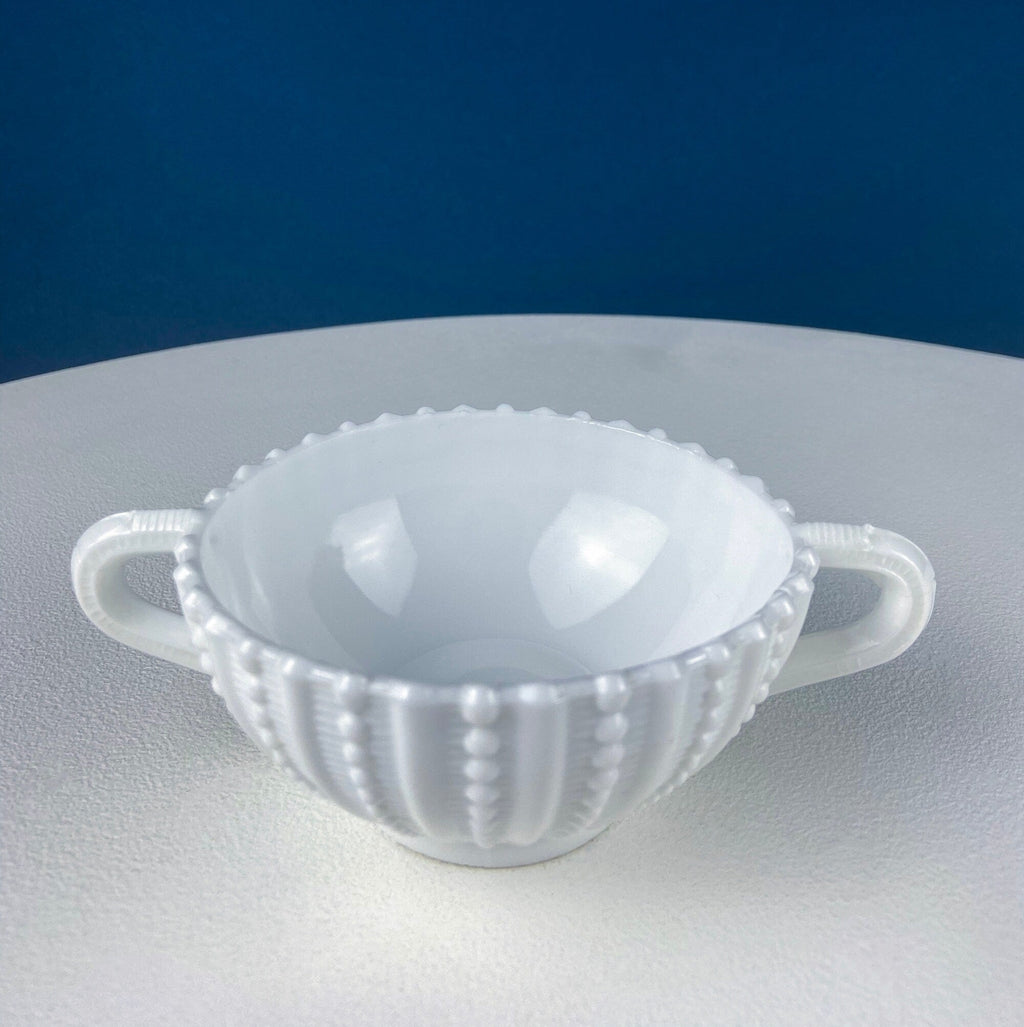 Milk Glass Sea Urchin Creamer & Sugar
