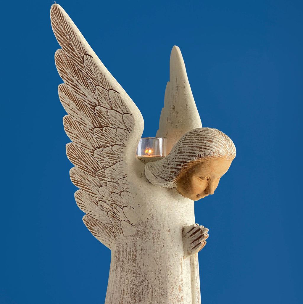 Hand-Carved Wooden Praying Angel, Limited Edition #15