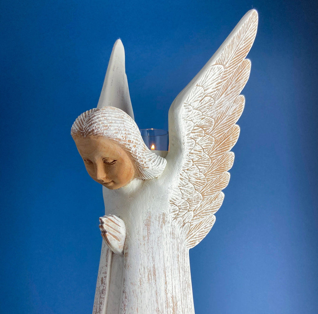 Hand-Carved Wooden Praying Angel, Limited Edition #15