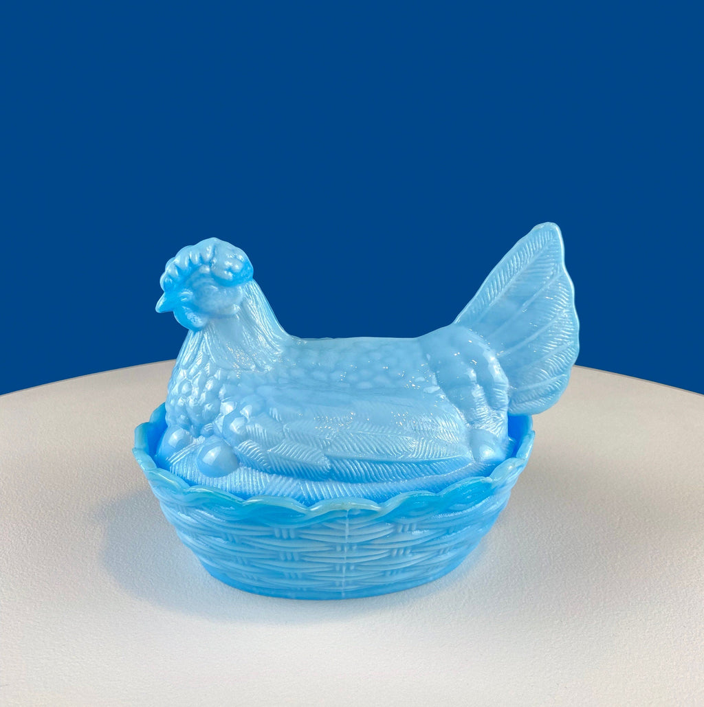 Hand-Painted Hen on Nest Covered Dish