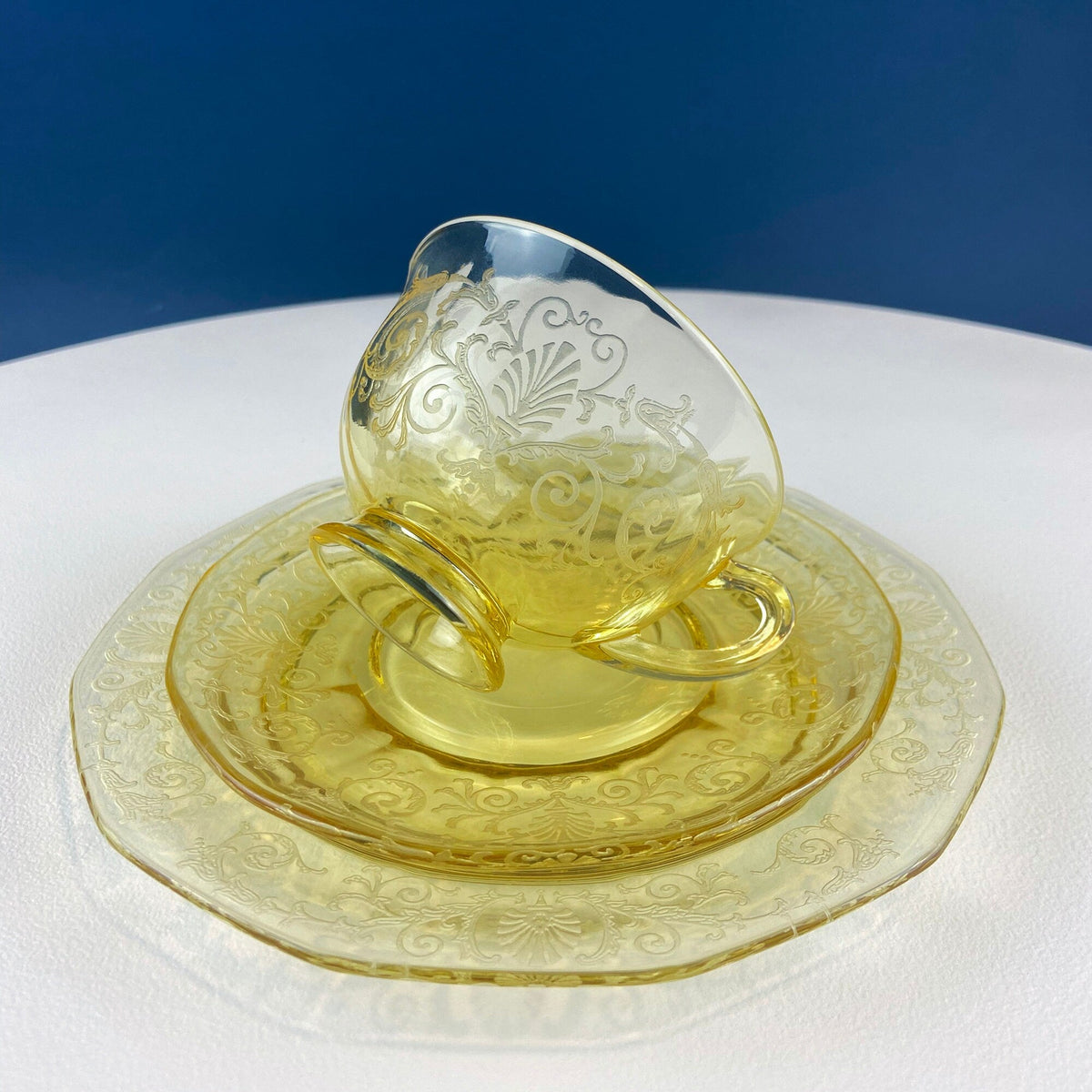 Fostoria Topaz Versailles Tea Trio