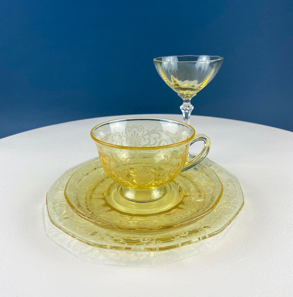 Fostoria Topaz Versailles Tea Trio