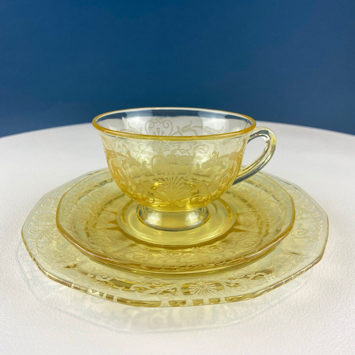 Fostoria Topaz Versailles Tea Trio