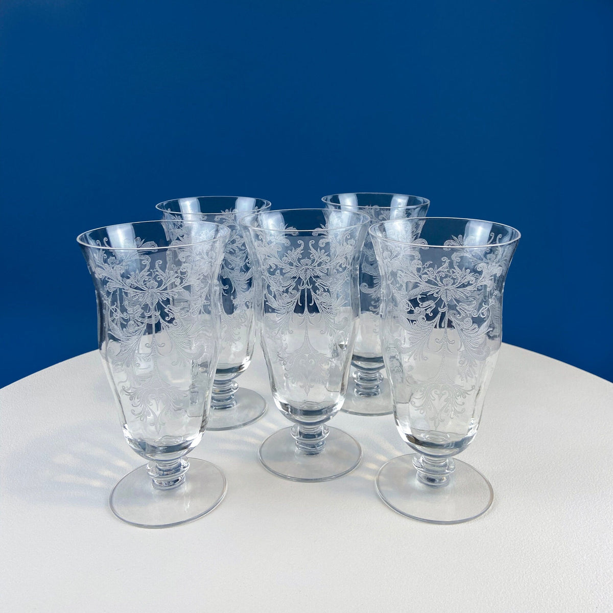 1930s Tiffin Franciscan Byzantine Sweet Wine Glasses, Set of 4