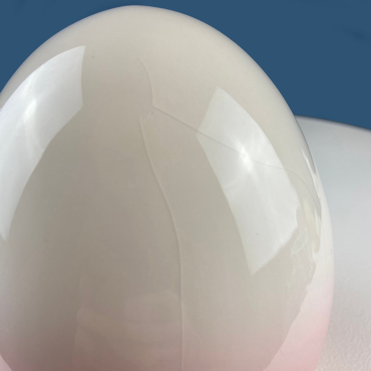Pink & White Ombre Ceramic Egg, 6"
