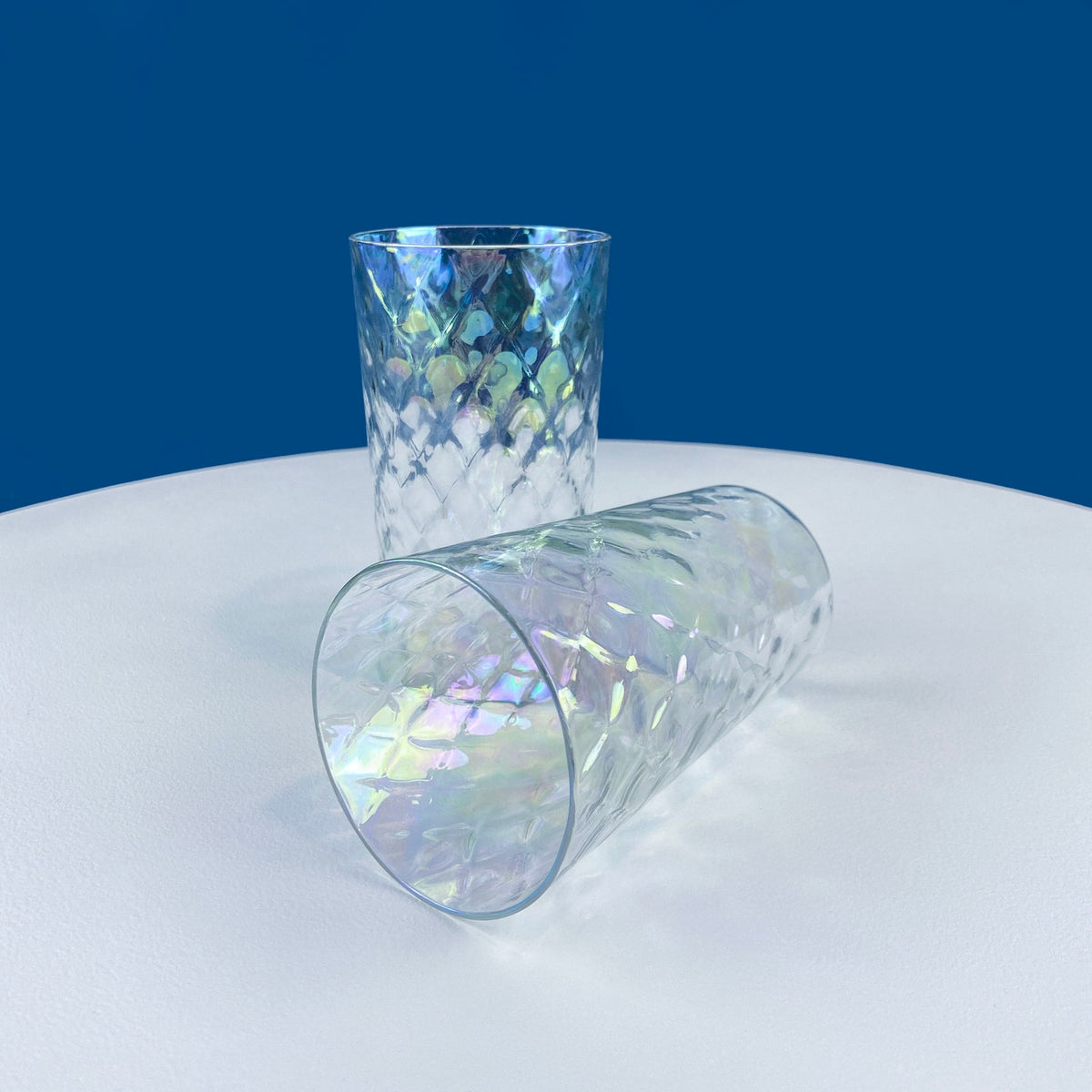 Iridescent Scale-Texture Tumblers, Set of 10