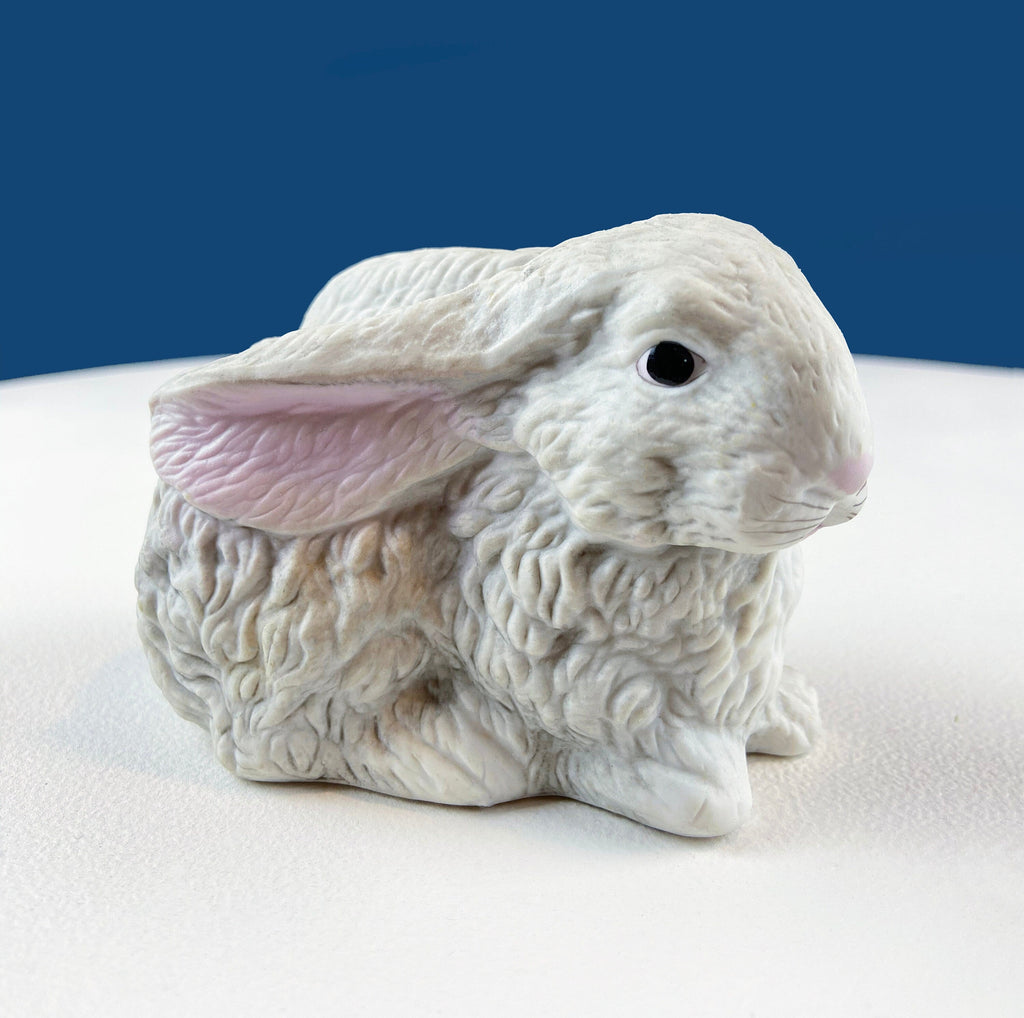 Gray Porcelain Bunny with Pink Ears