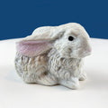 Gray Porcelain Bunny with Pink Ears