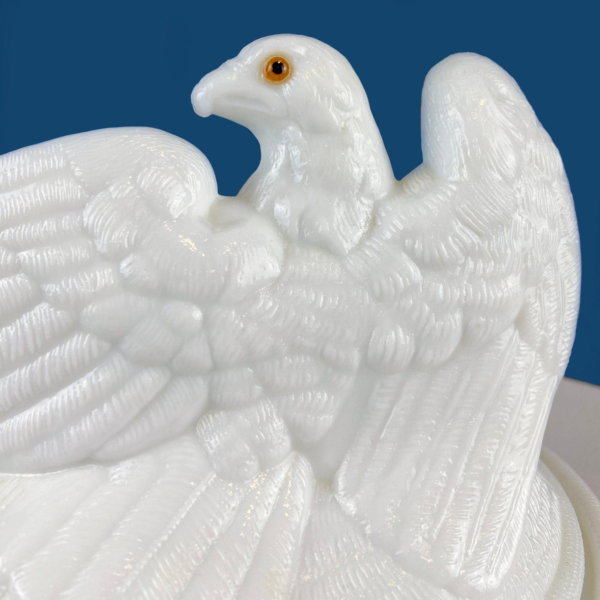 Westmoreland Milk Glass Eagle on Nest Covered Dish
