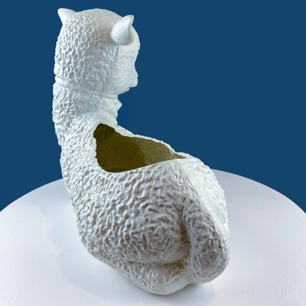 Blow Mold White Lamb Planter