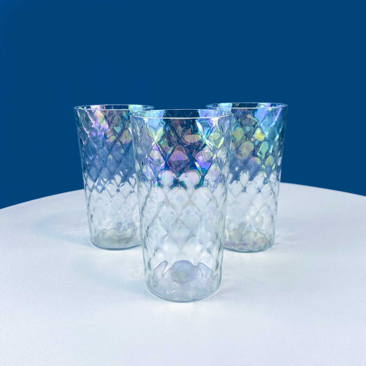 Iridescent Scale-Texture Tumblers, Set of 10
