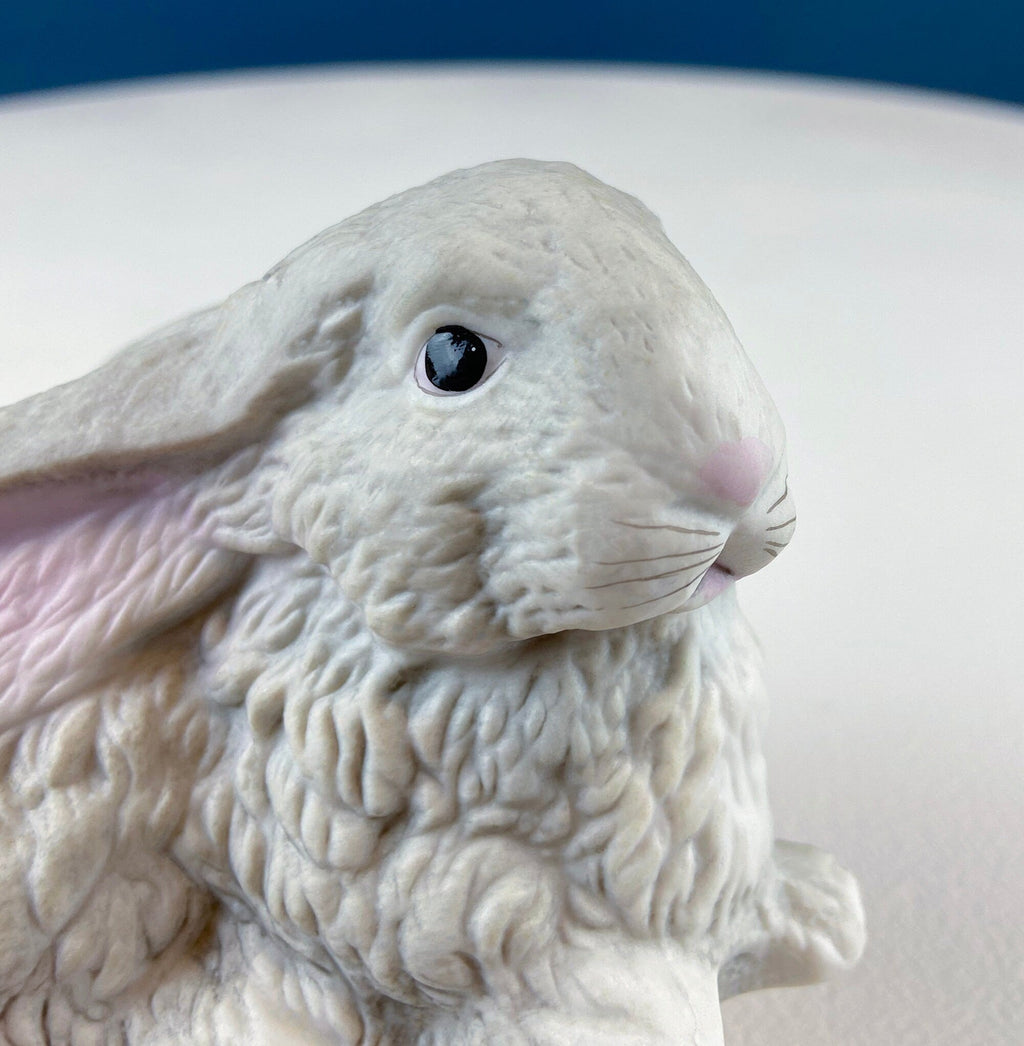 Gray Porcelain Bunny with Pink Ears