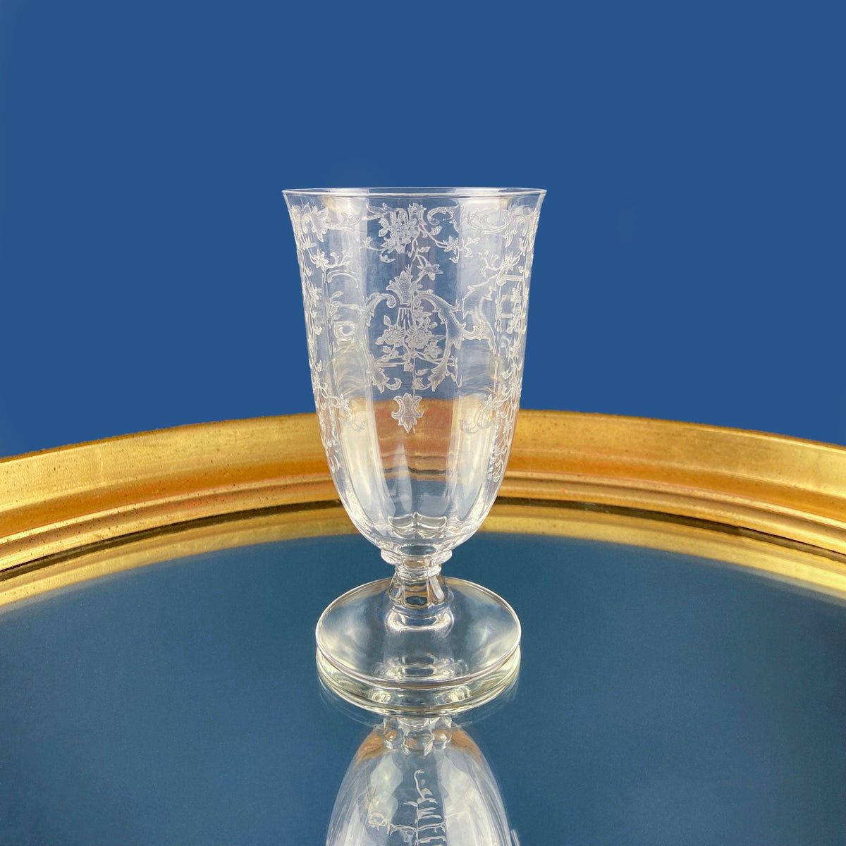 Fostoria Navarre Etched Crystal Water Goblets, Set of 6