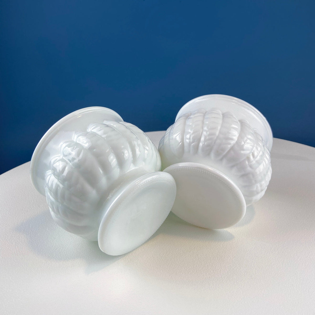 Randall Milk Glass Wheat Vases, Set of 3