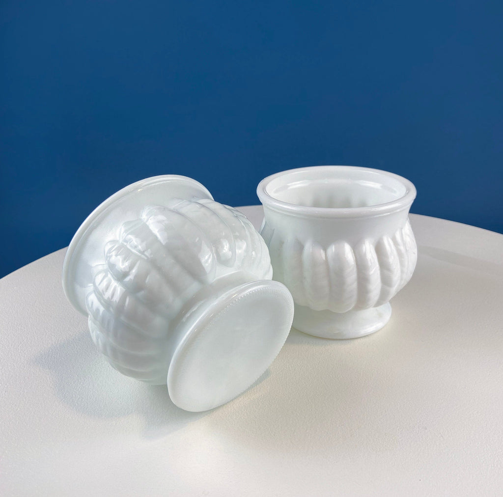 Randall Milk Glass Wheat Vases, Set of 3