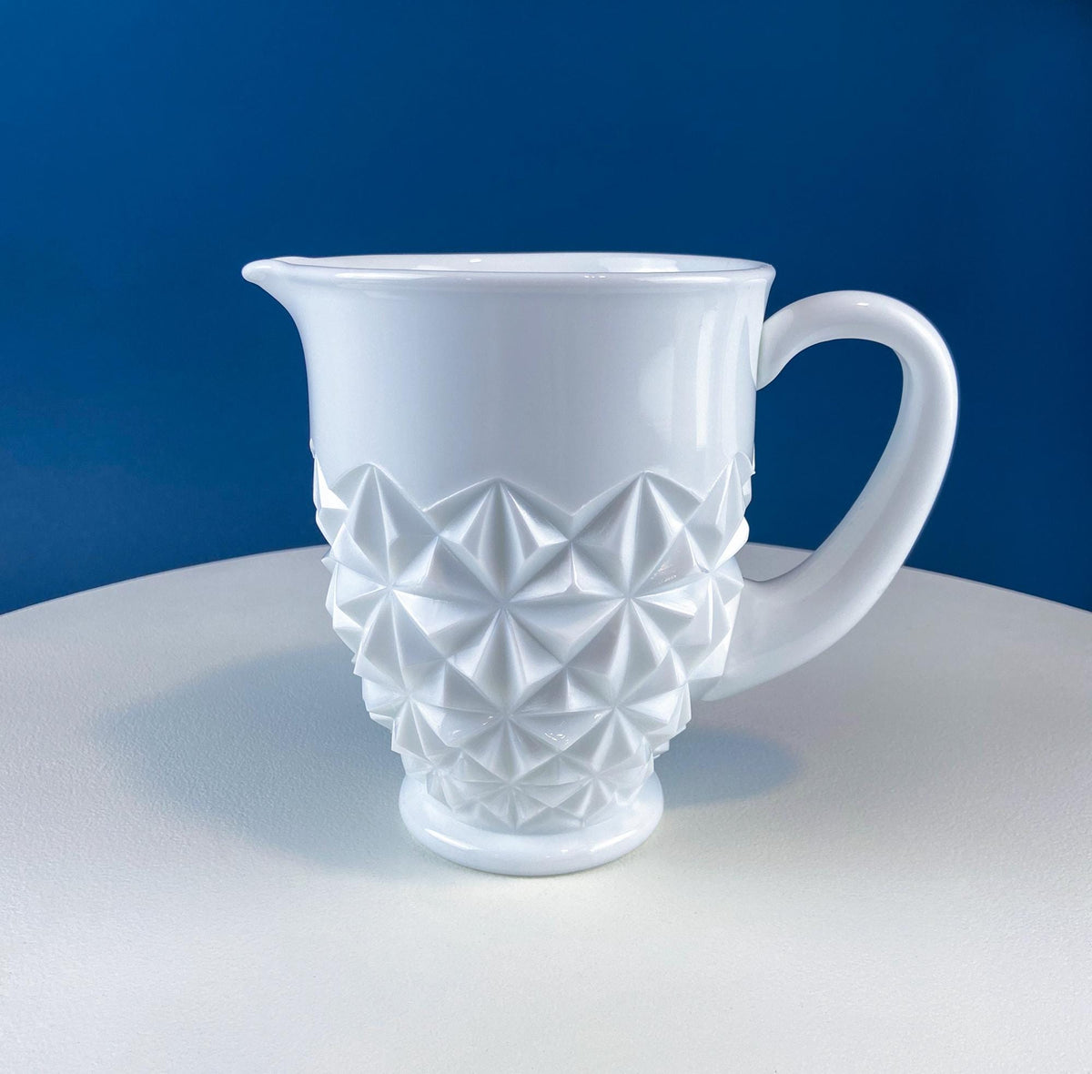Westmoreland Geometric Milk Glass Pitcher