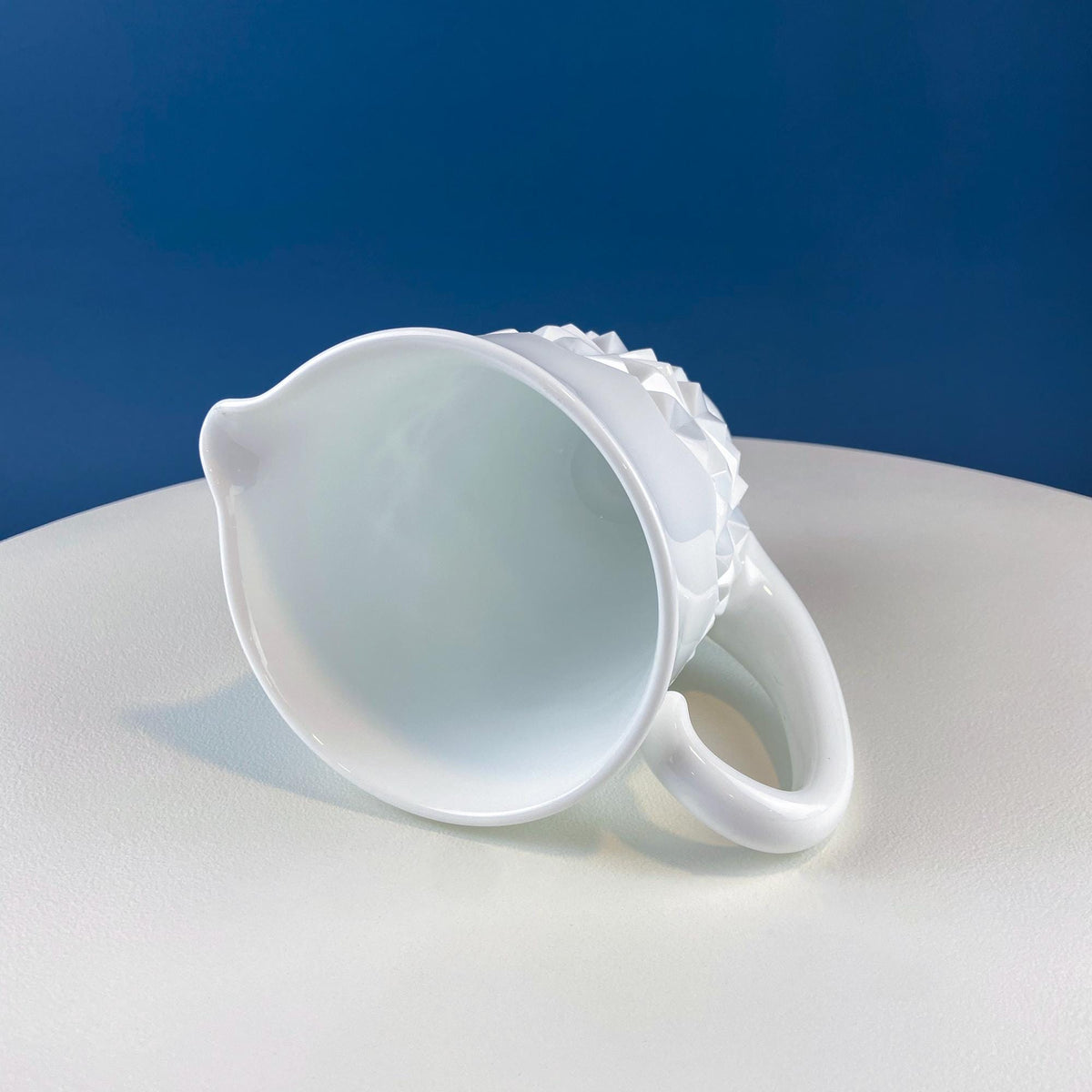 Westmoreland Geometric Milk Glass Pitcher