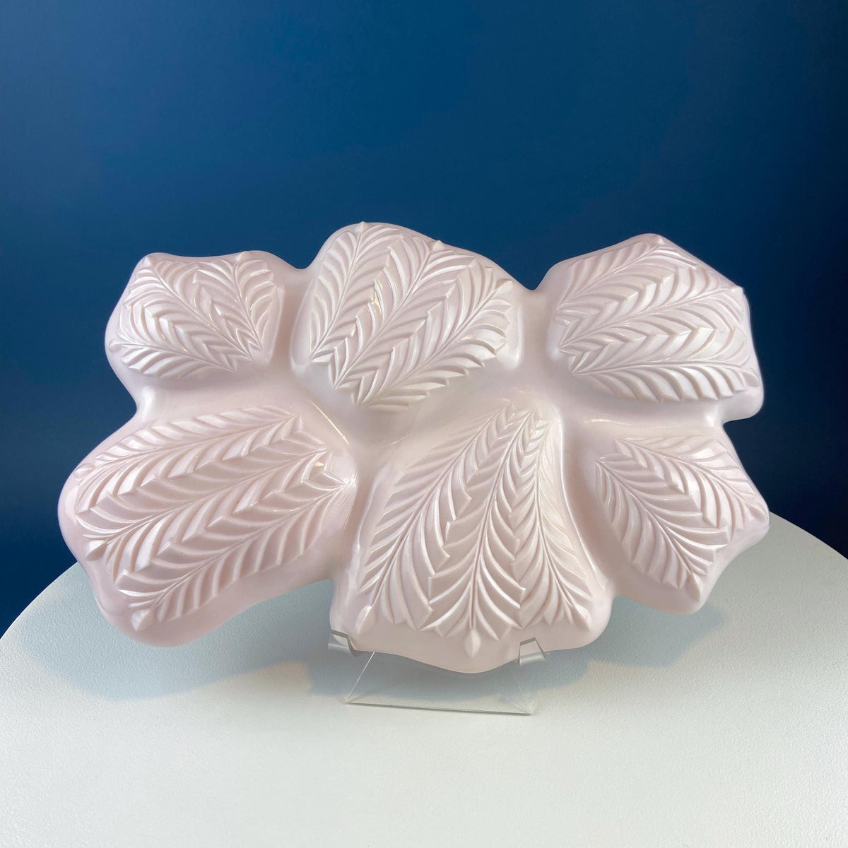 Jeannette Shell Pink Milk Glass Divided Platter