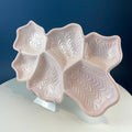 Jeannette Shell Pink Milk Glass Divided Platter