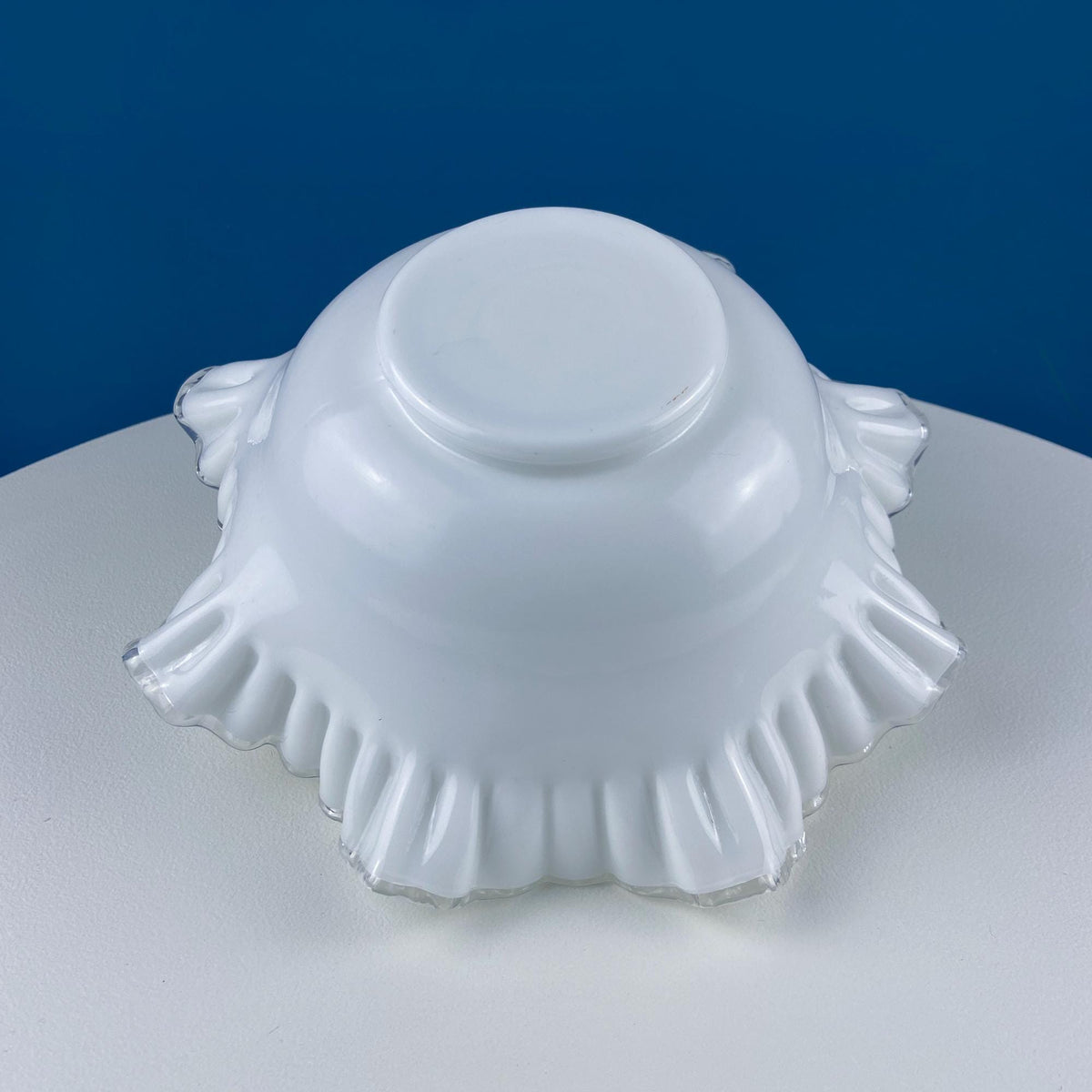 Silvercrest Ruffled White Glass Bowl