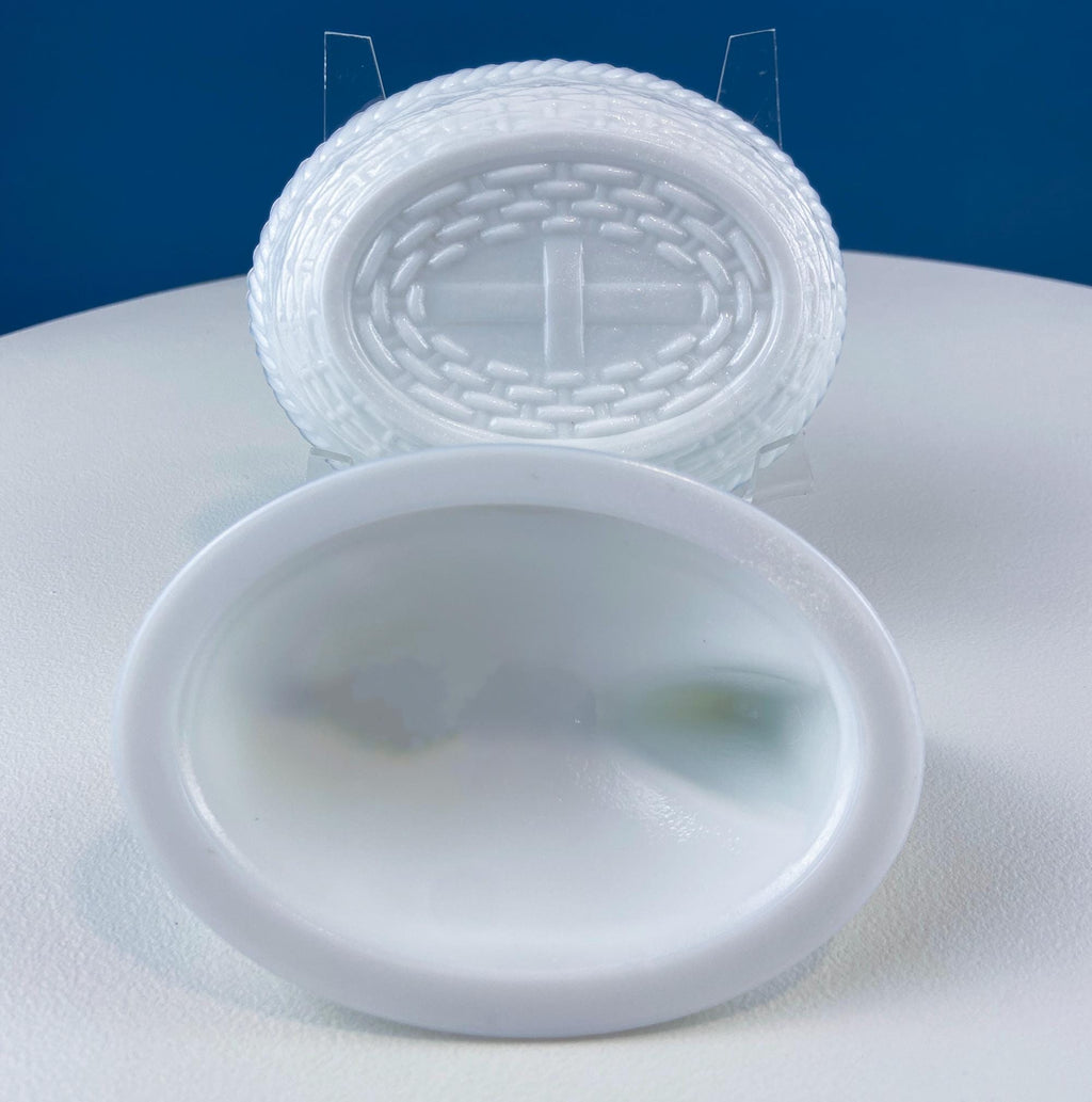 Westmoreland Milk Glass Rooster on Nest Covered Dish