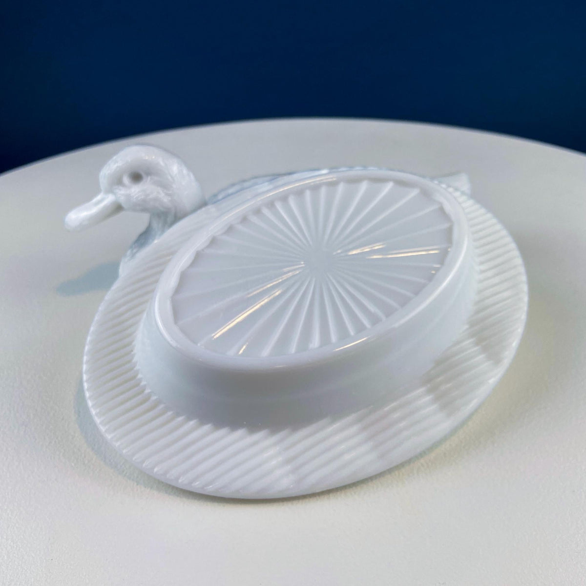 Westmoreland Milk Glass Covered Duck Dish