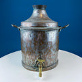 Hand-Pounded Copper and Tin Beverage Dispenser with Brass Spigot