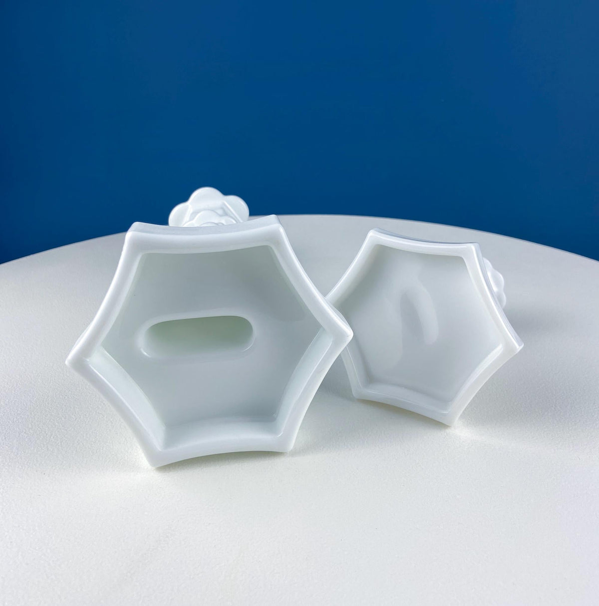 Westmoreland Milk Glass Dolphin Candlesticks, Pair