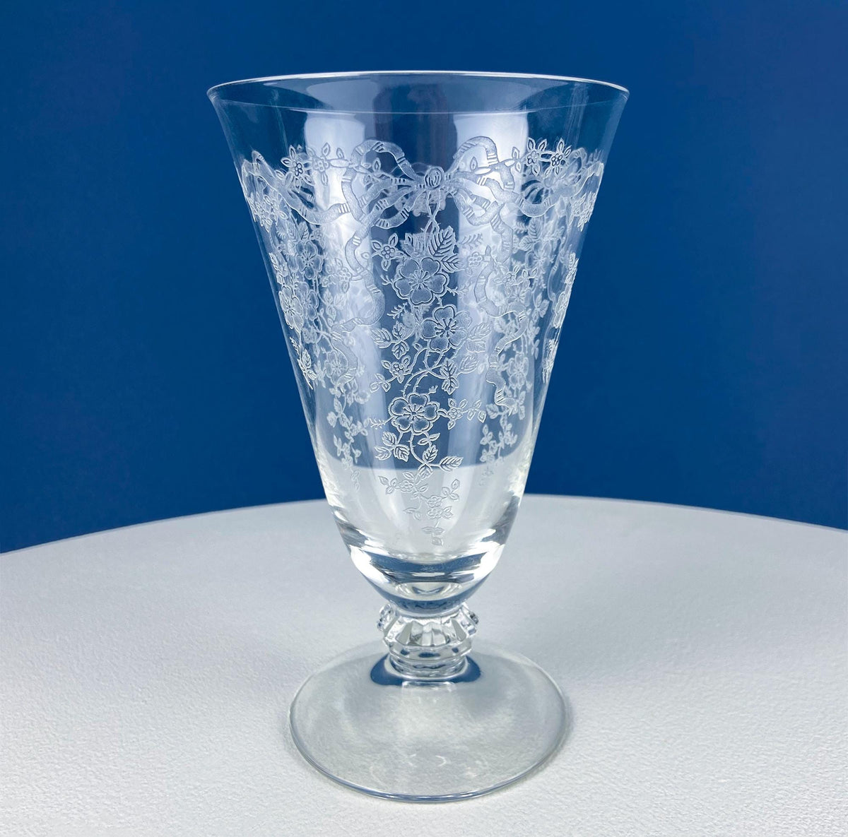 Fostoria Romance Etched Crystal Goblets, Set of 5