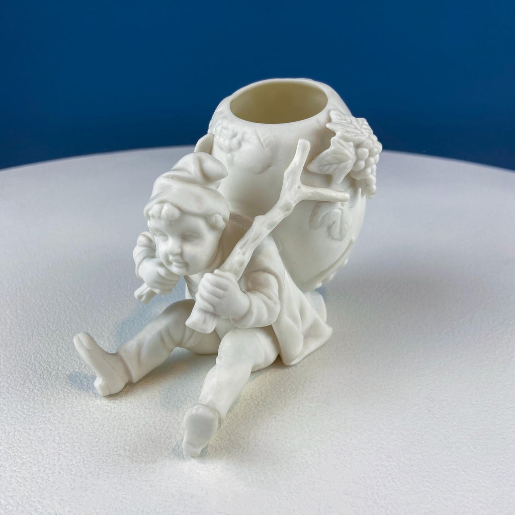 Lenwile Ardalt Porcelain Vase, Boy with Wine Barrel