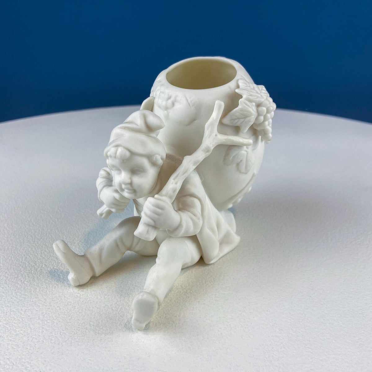 Lenwile Ardalt Porcelain Vase, Boy with Wine Barrel