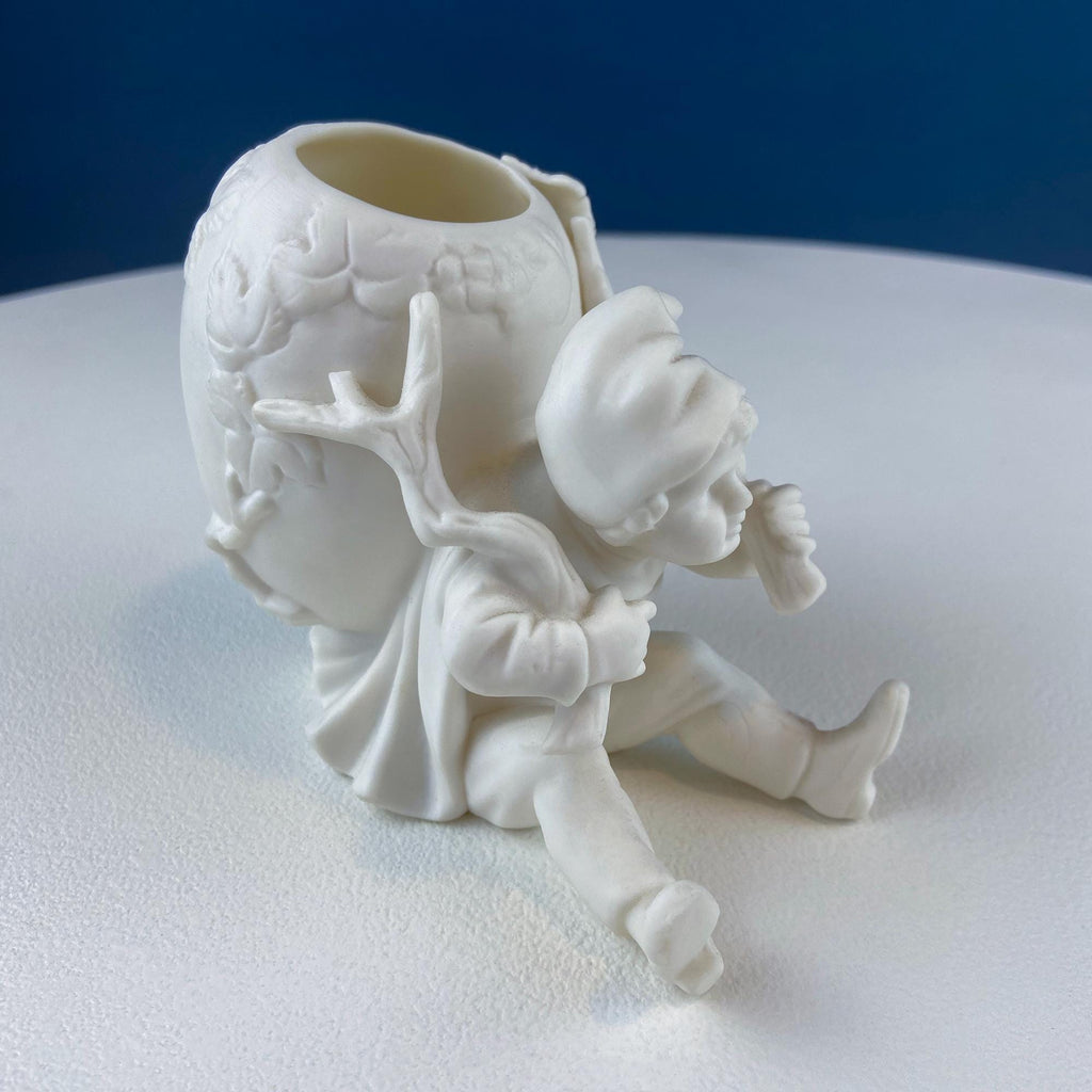 Lenwile Ardalt Porcelain Vase, Boy with Wine Barrel