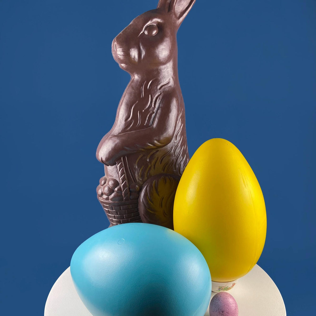 Blow Mold Oversized Easter Eggs, Pair