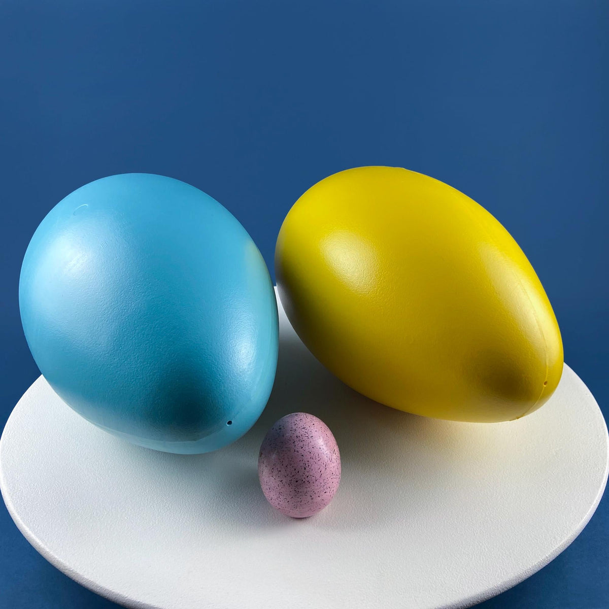 Blow Mold Oversized Easter Eggs, Pair