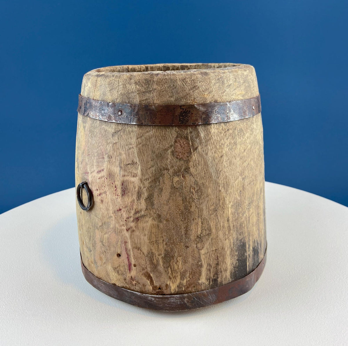 Hand-Carved Wood Pail
