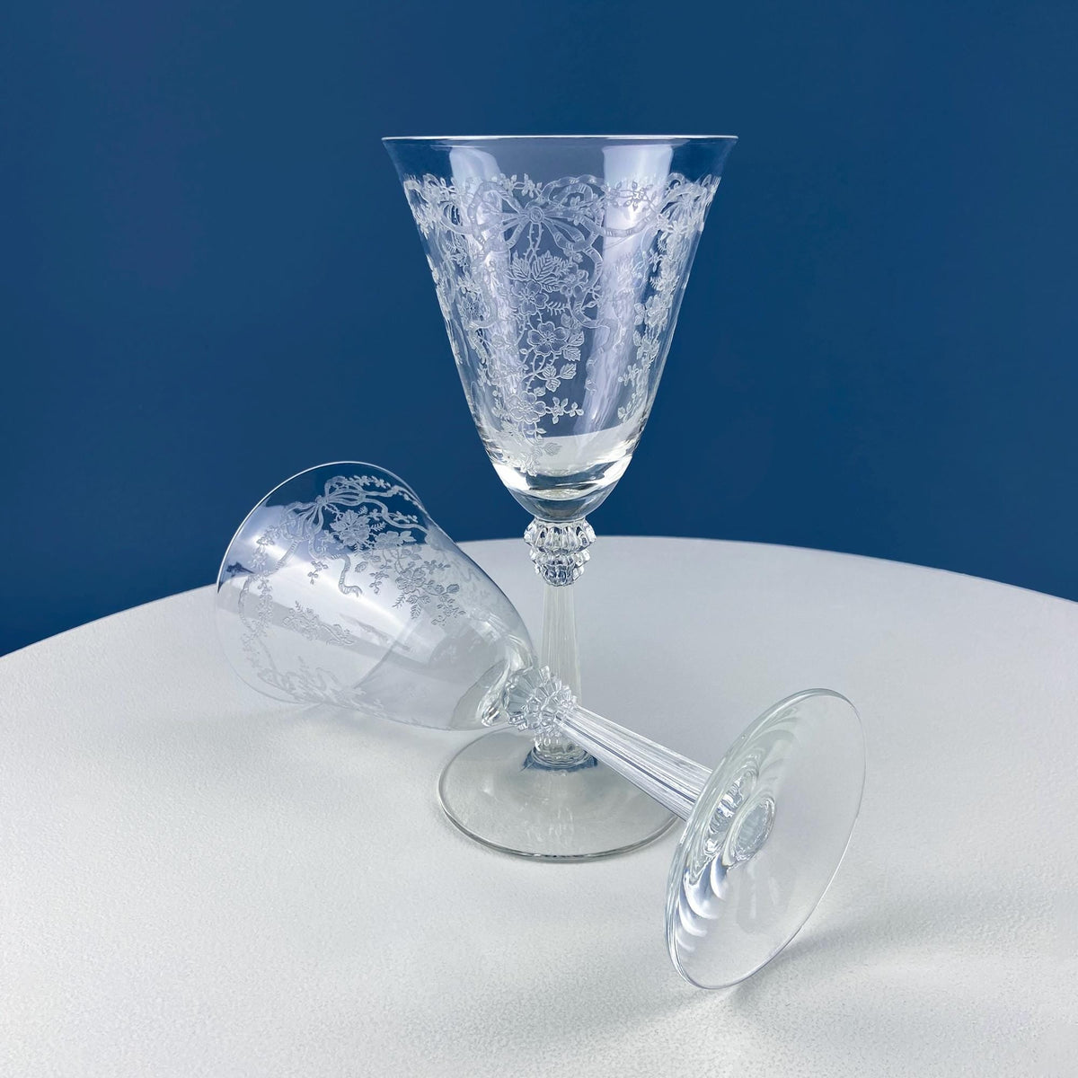 Fostoria Romance Crystal Wine Goblets, Set of 5