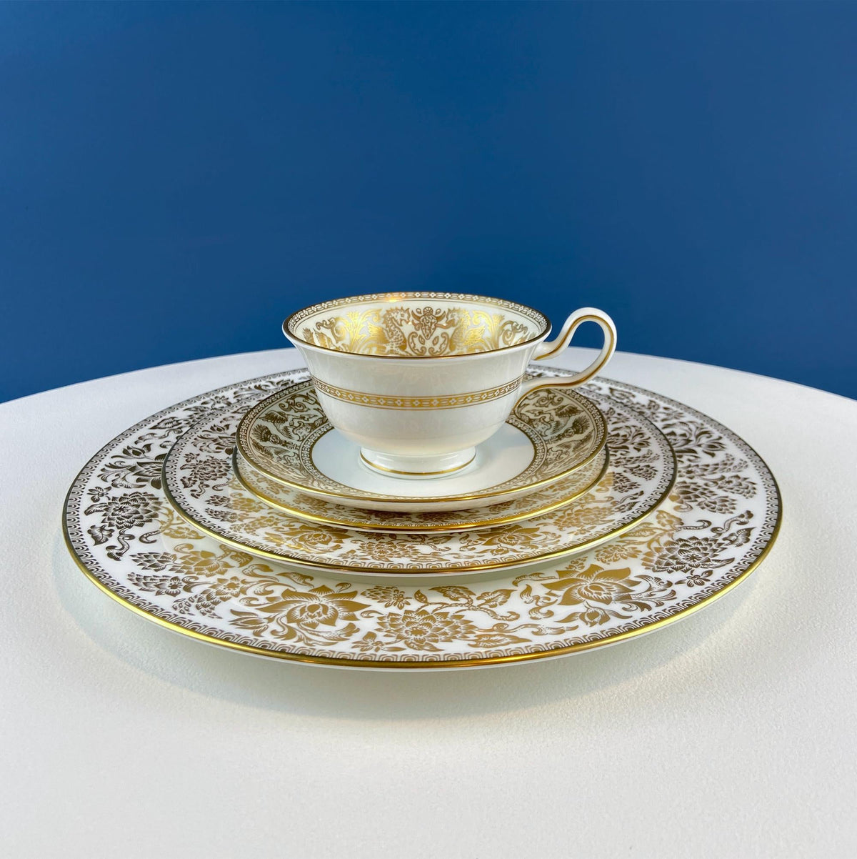 Wedgwood Gold Damask Plates, Set of 6