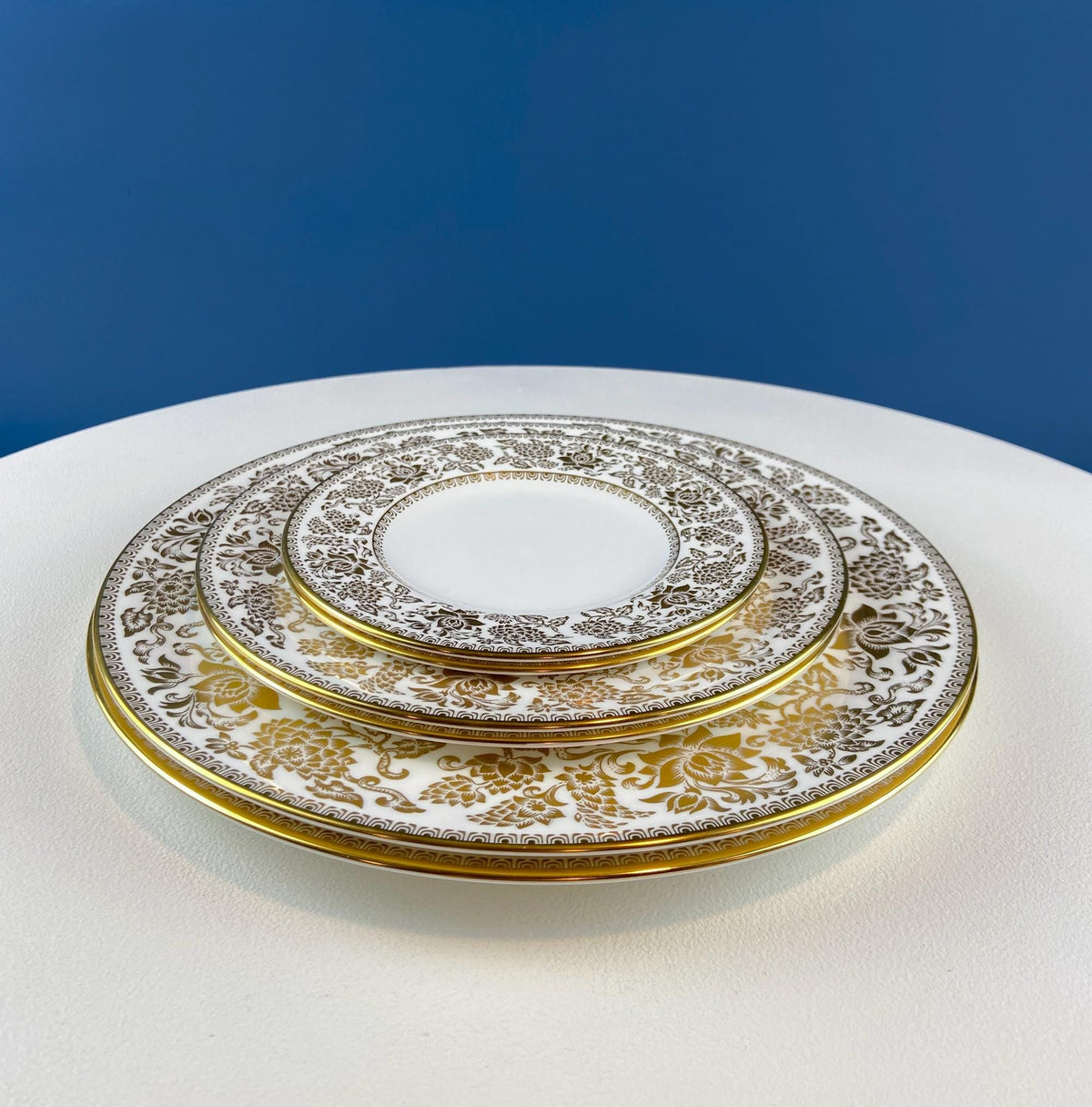 Wedgwood Gold Damask Plates, Set of 6