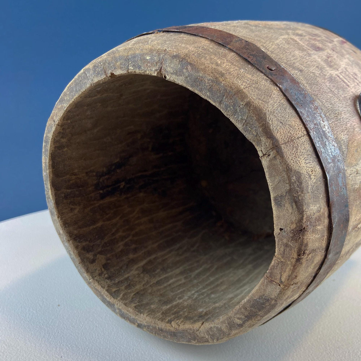 Hand-Carved Wood Pail