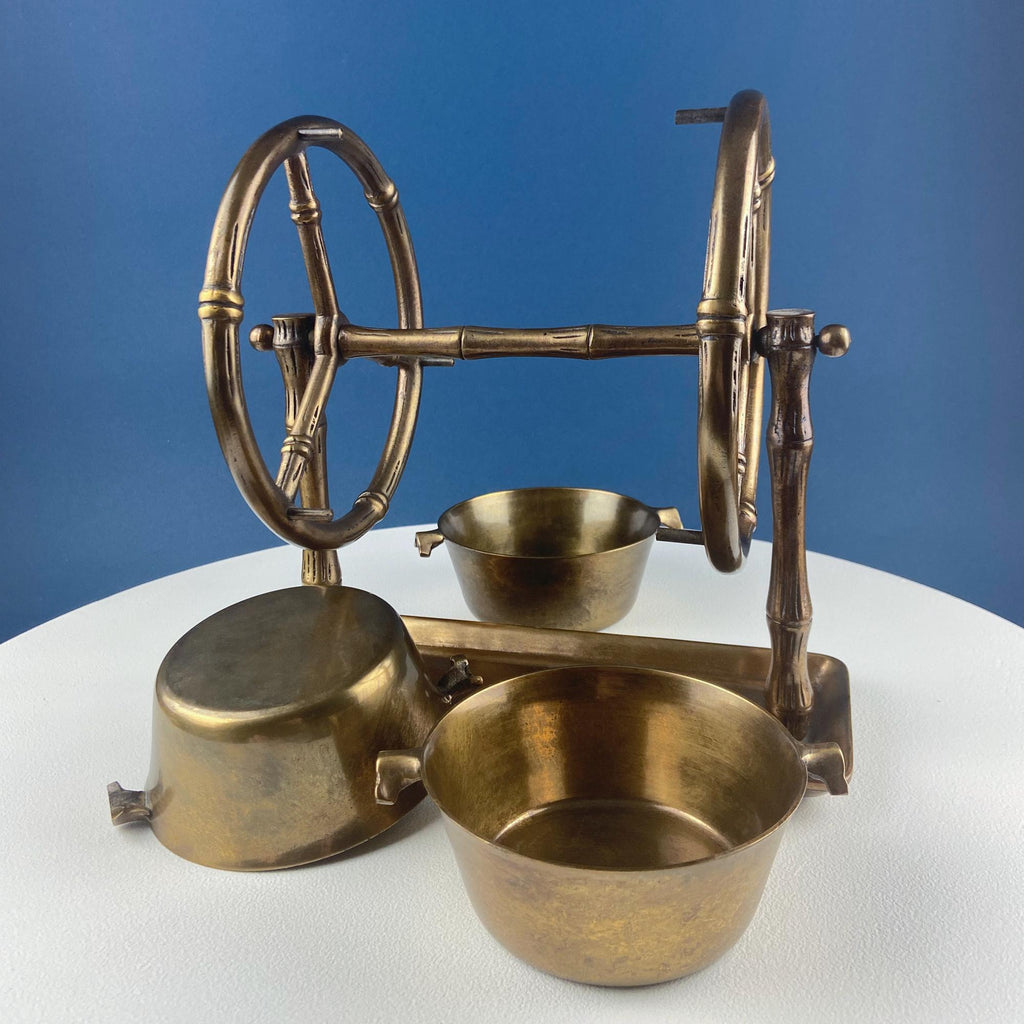 Brass Ferris Wheel Serving Stand with 3 Bowls