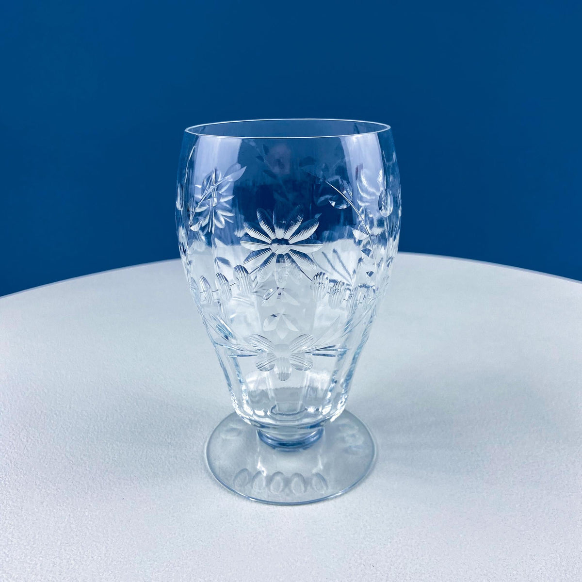 1940s Cut Daisy Garland Low-Stem Tumblers, Set of 5