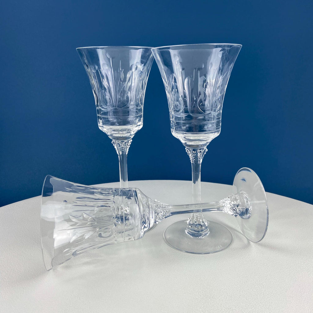 1940s Heisey Danish Princess Crystal Goblets, Set of 8