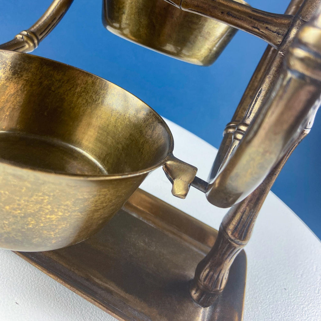 Brass Ferris Wheel Serving Stand with 3 Bowls
