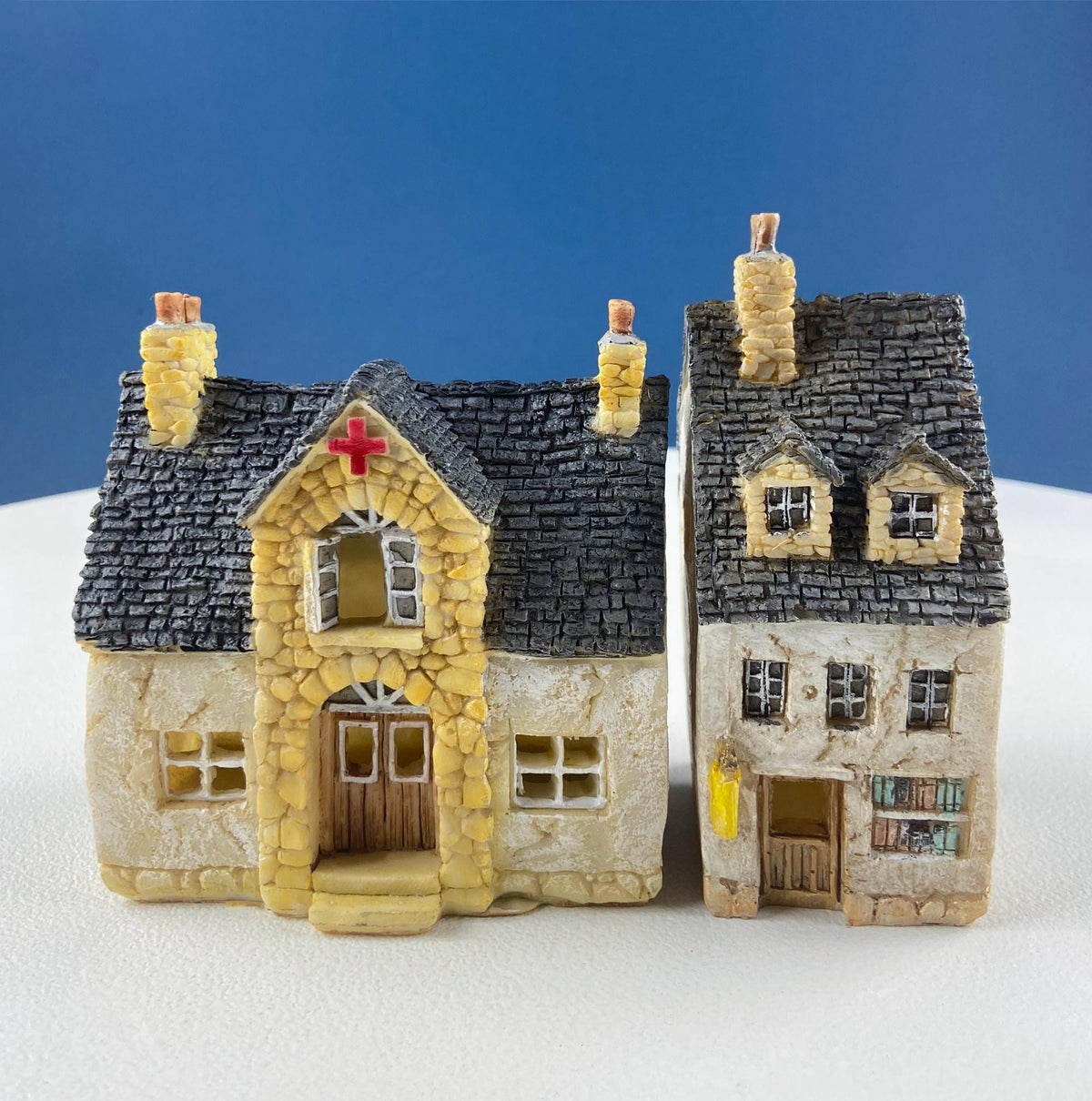 Miniature Village Houses, Set of 5